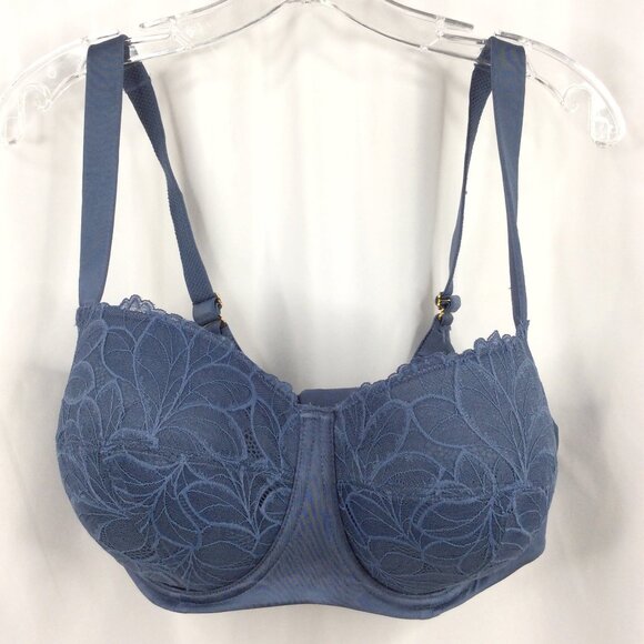 Joyspun Women's Bra 44D Blue Lace Comfort Straps Underwired - Picture 3 of 10
